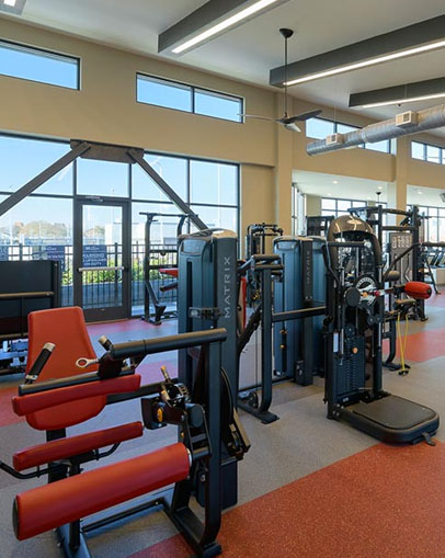 Fitness center with gym equipment