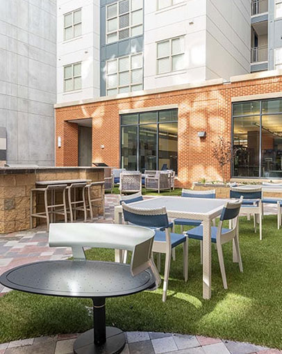 The Standard at Auburn outdoor seating area