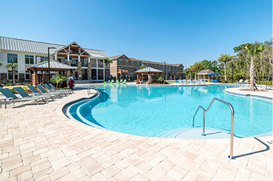 Round resort-style pool