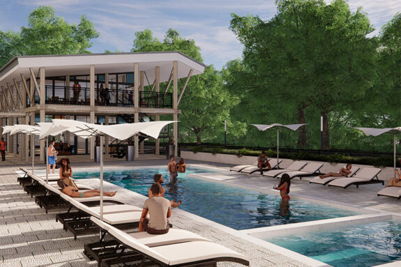 Residents enjoying resort style pool 