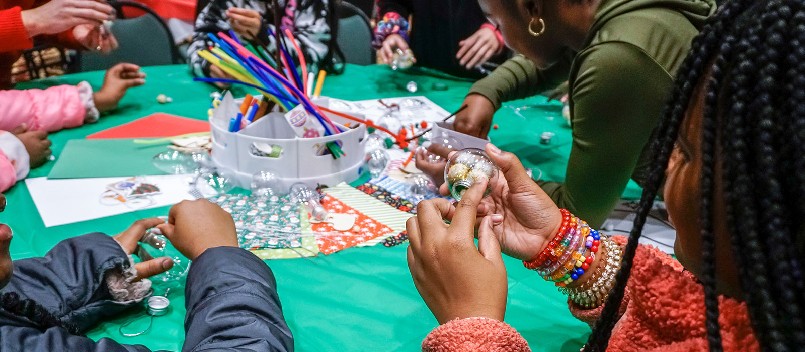 People gathered together for arts and crafts