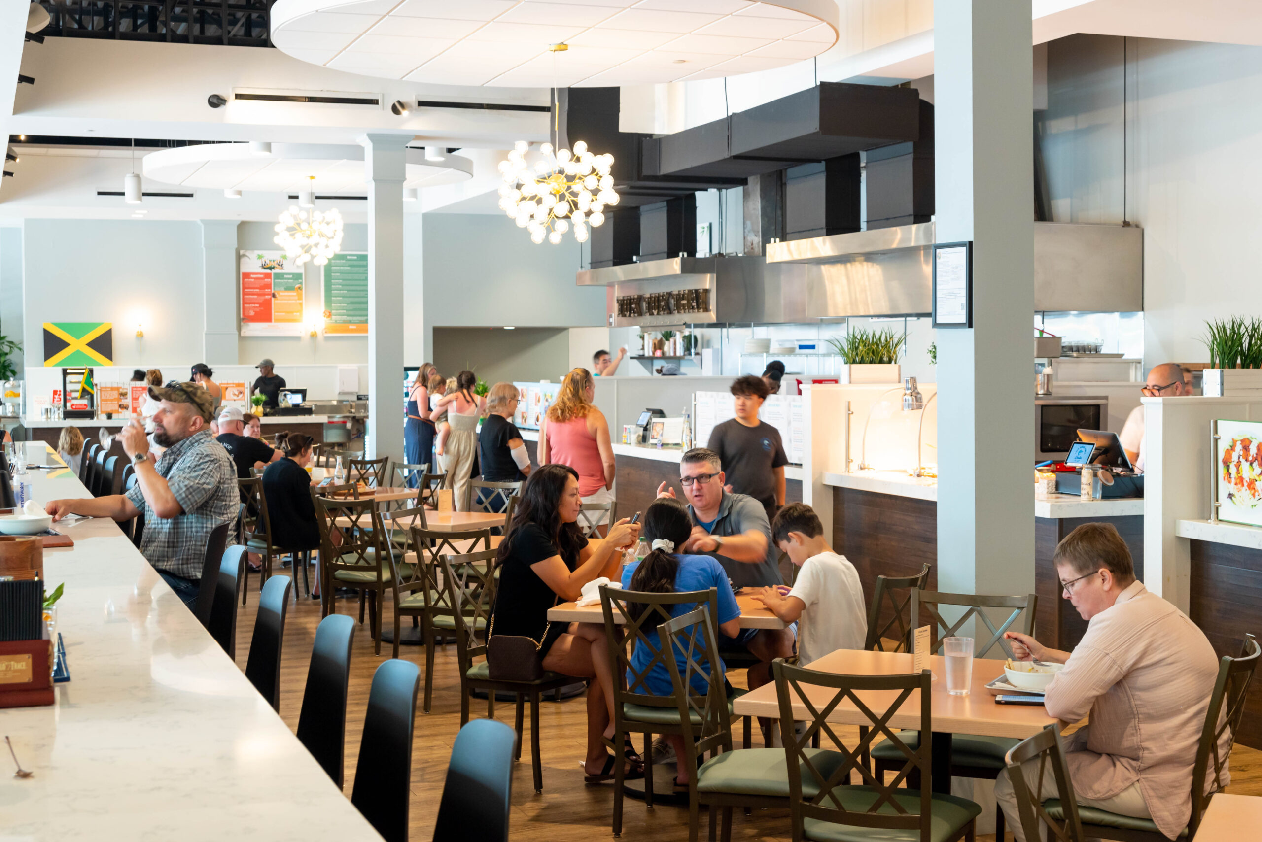 People eating at City Food Hall