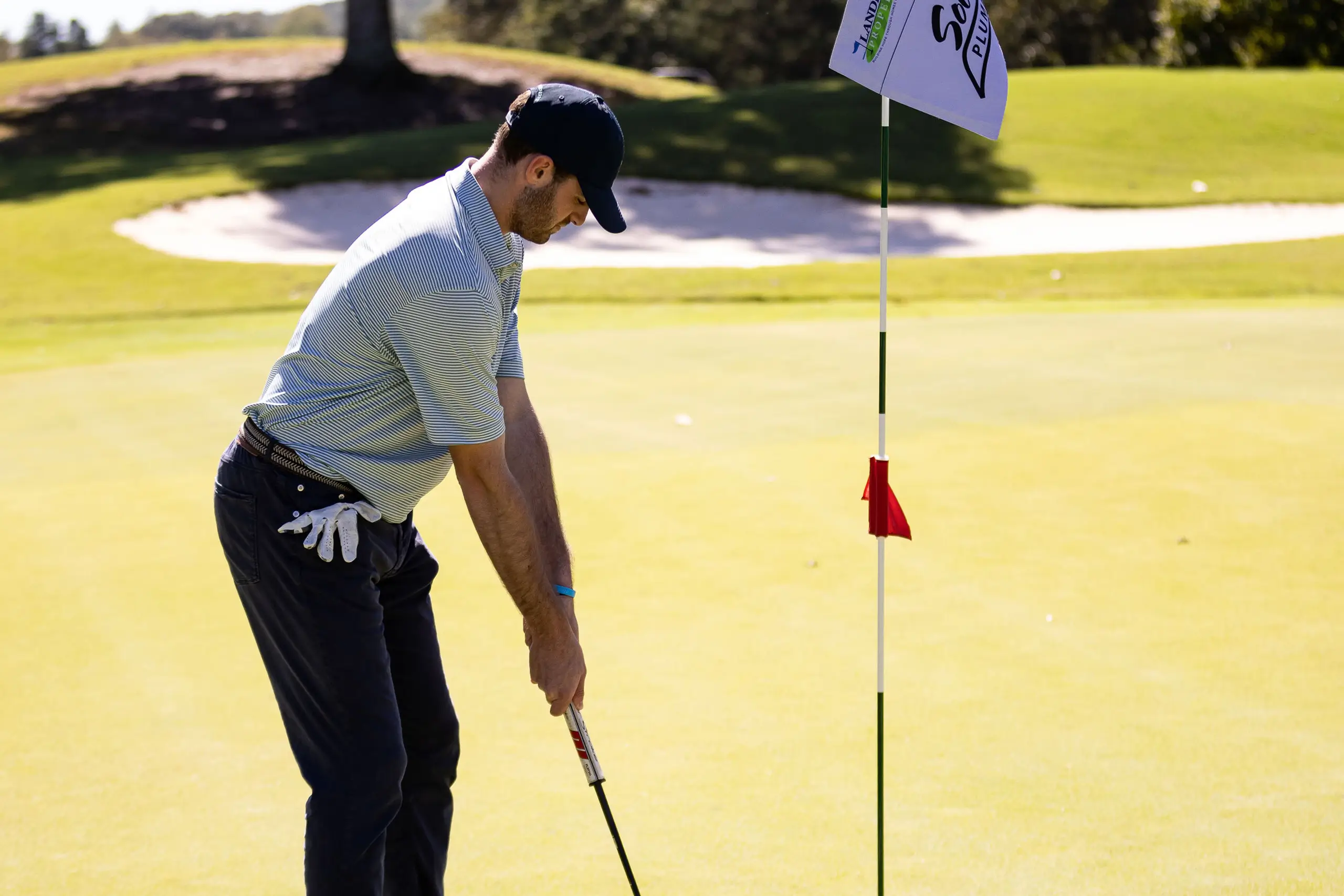 a man playing golf