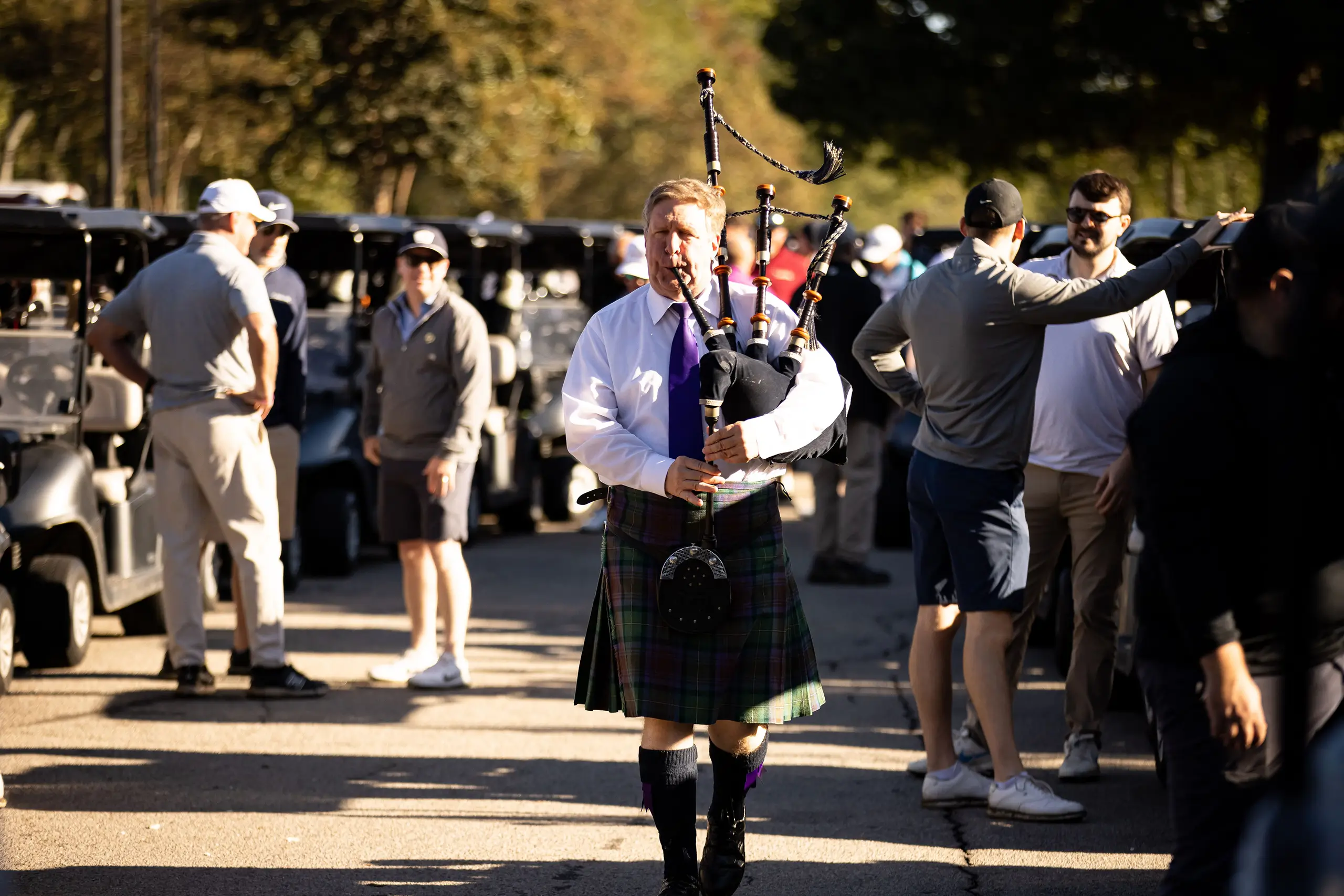 a man playing the bagpipes