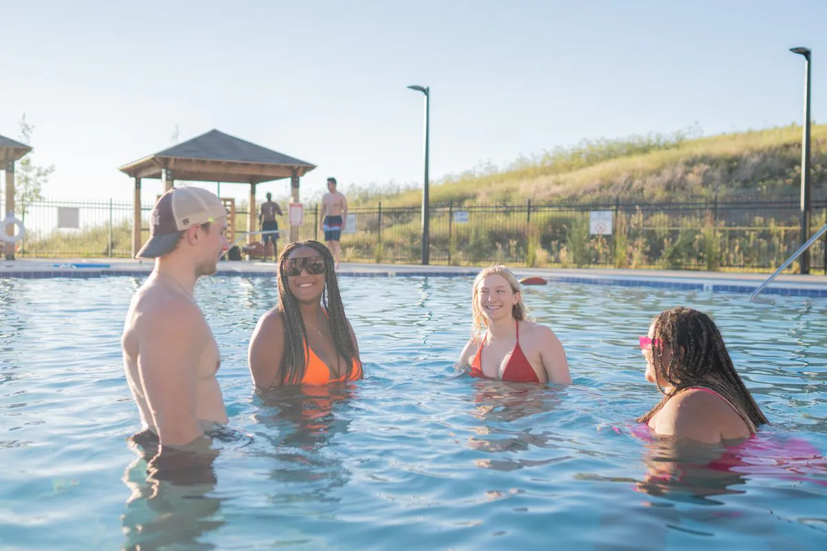 young adults in a pool
